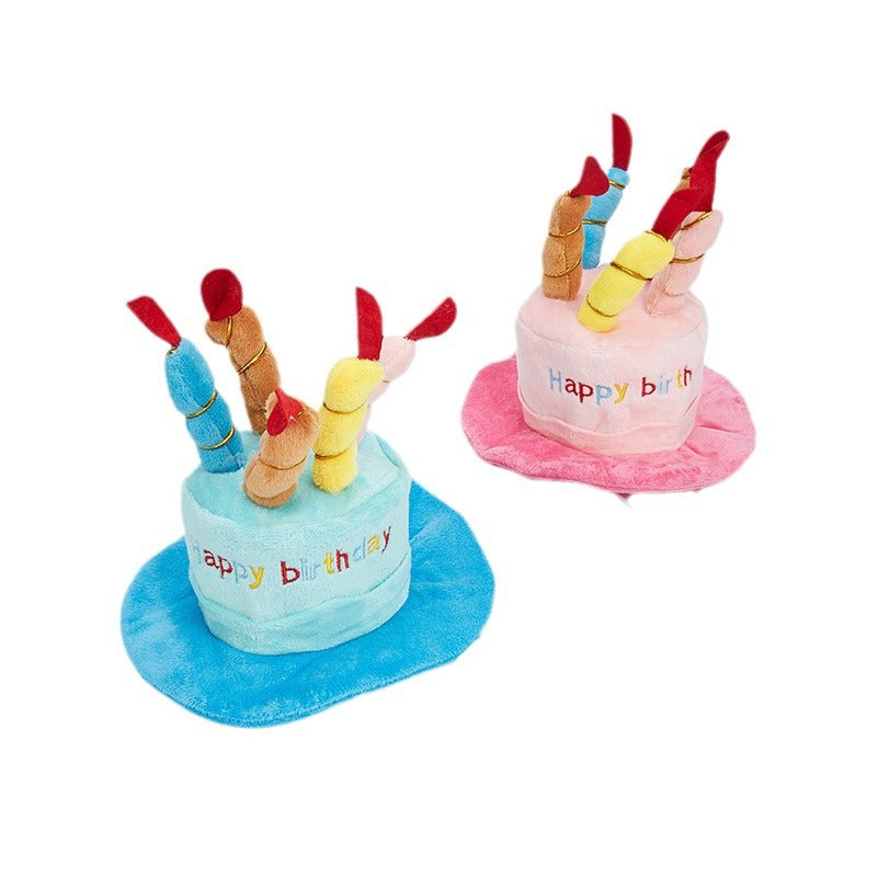 Plush Pet Birthday Cake Hat