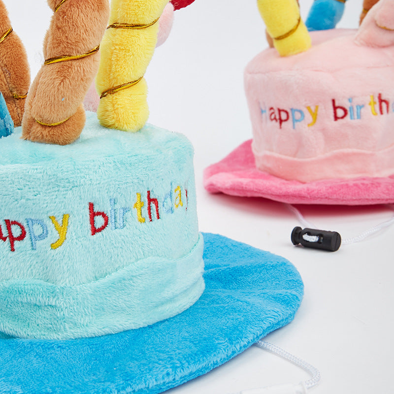 Plush Pet Birthday Cake Hat