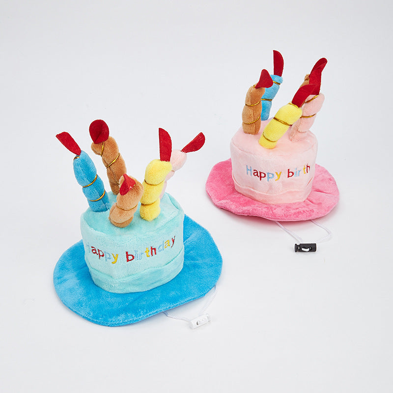 Plush Pet Birthday Cake Hat