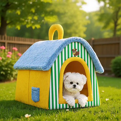 Wärmespeicherndes Plüschhaus für Haustiere