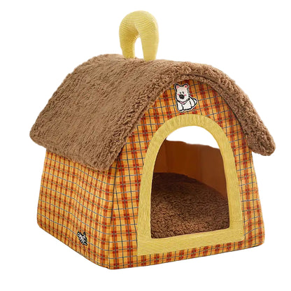 Wärmespeicherndes Plüschhaus für Haustiere