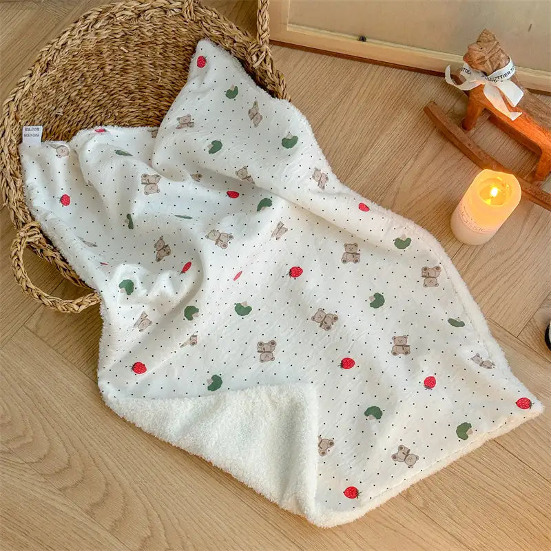 Thickened Plush Pet Blanket – Ultra Warm Washable Cute Dog & Cat Throw