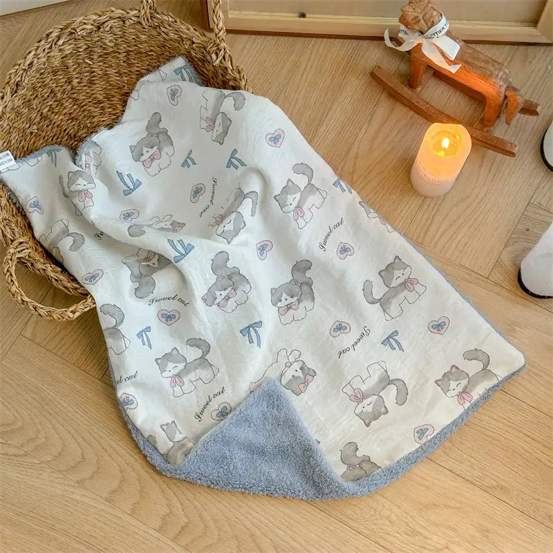 Thickened Plush Pet Blanket – Ultra Warm Washable Cute Dog & Cat Throw