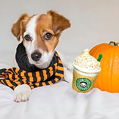 Plüsch-Hundespielzeug in der Farbe Spiced Latte mit Quietscher