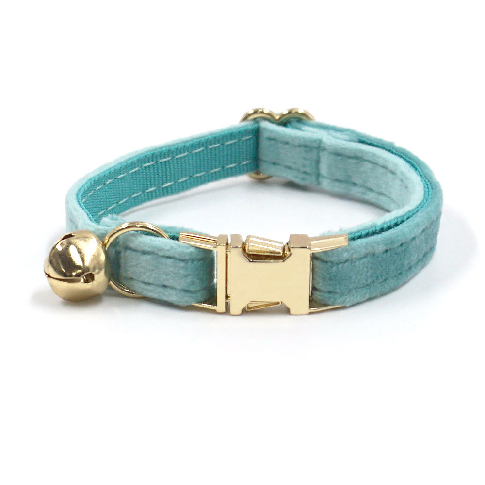 Velvet Cat Collar with Bell & Custom Engraving
