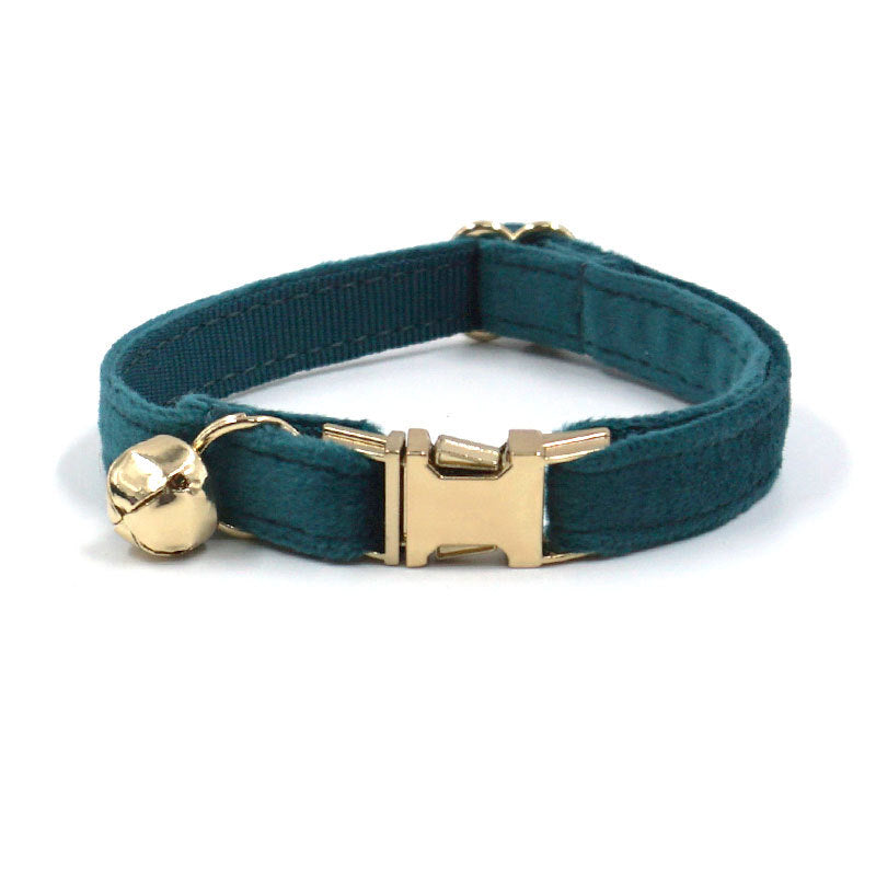 Velvet Cat Collar with Bell & Custom Engraving