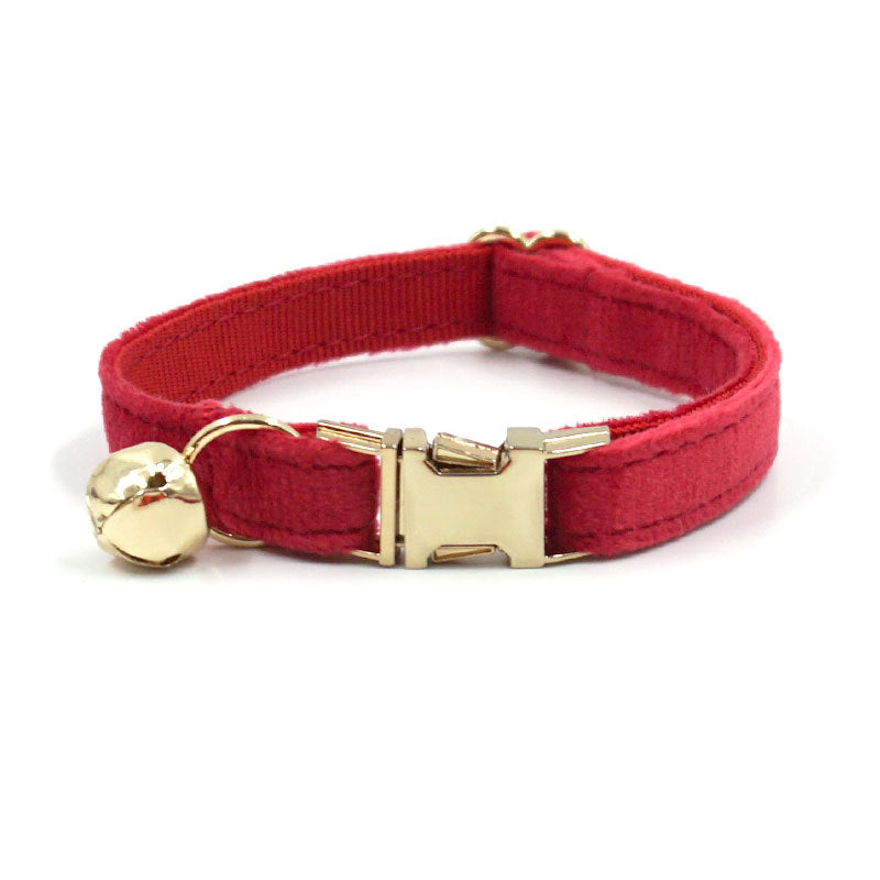 Velvet Cat Collar with Bell & Custom Engraving