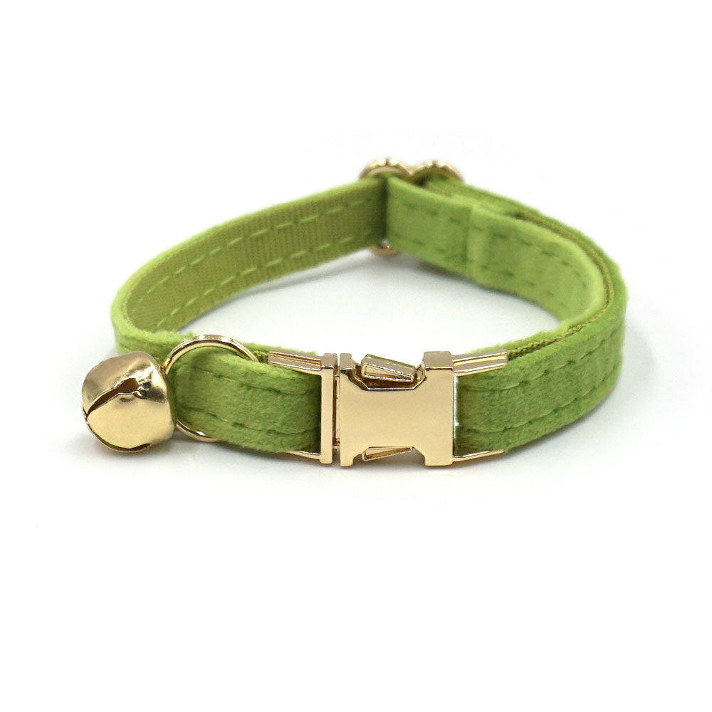 Velvet Cat Collar with Bell & Custom Engraving