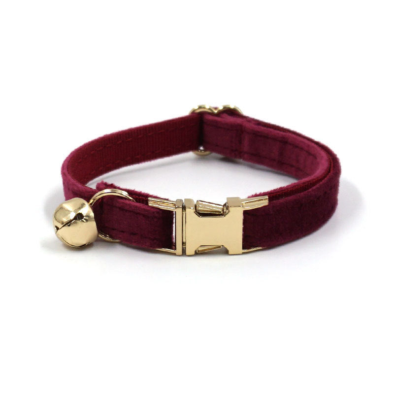 Velvet Cat Collar with Bell & Custom Engraving