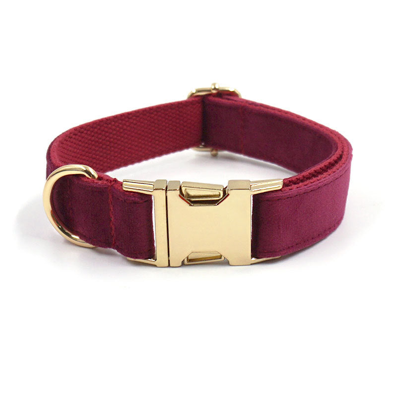 Velvet Dog Collar with Custom Laser Engraving
