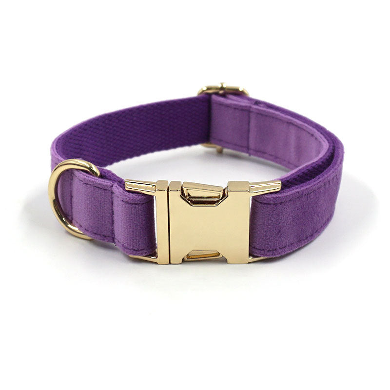 Velvet Dog Collar with Custom Laser Engraving