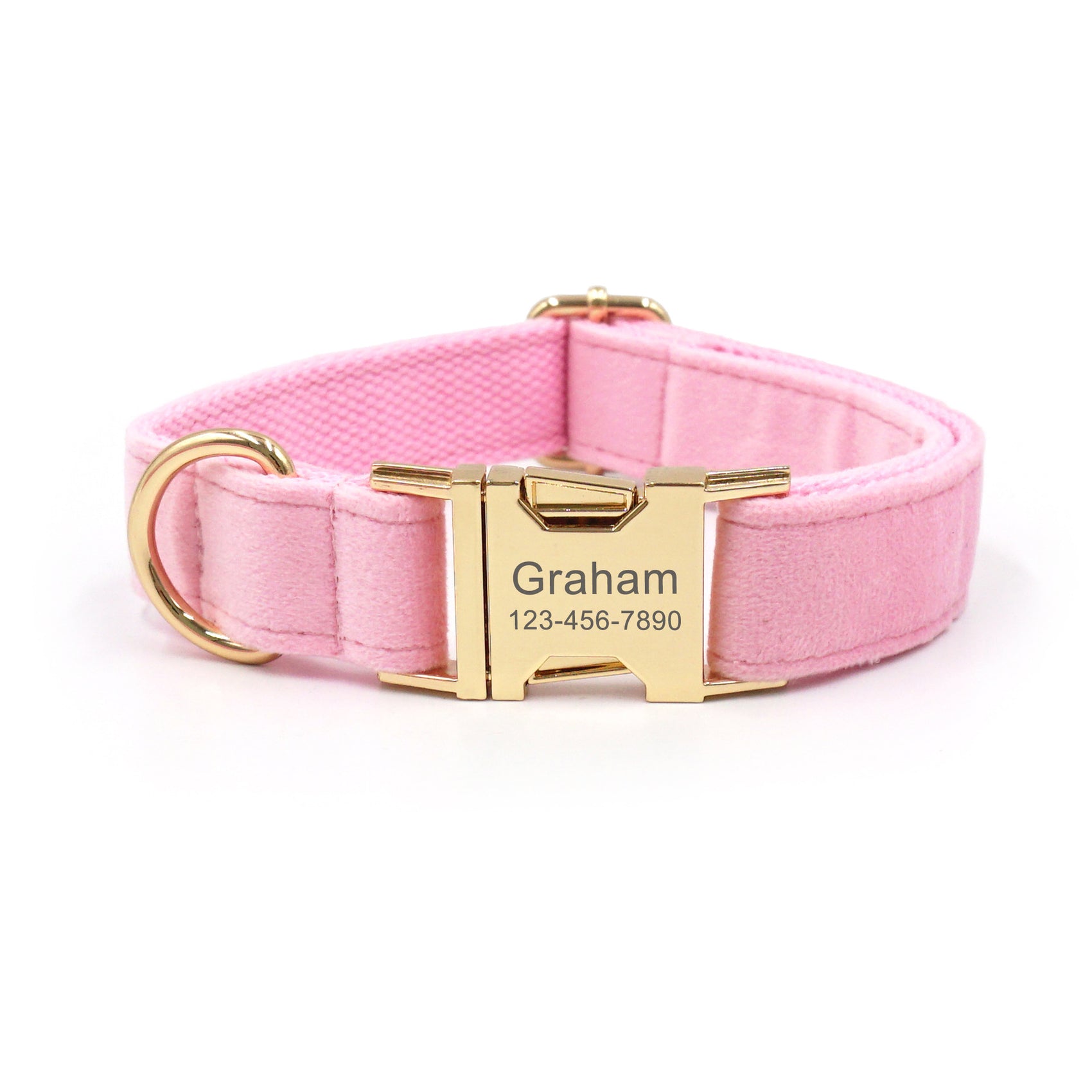 Velvet Dog Collar with Custom Laser Engraving